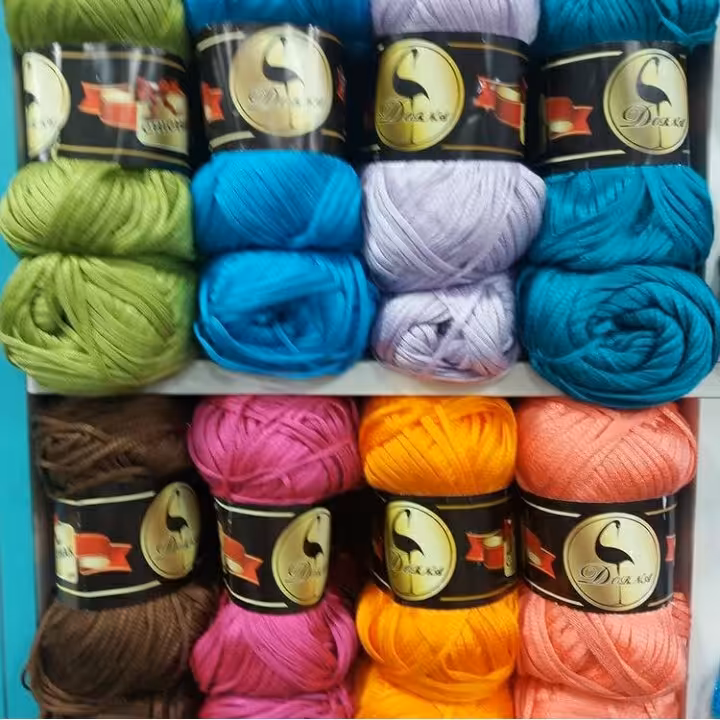 کاموا نواری یا بالی ترک نیم سانت با کیفیت براق و خوش بافت