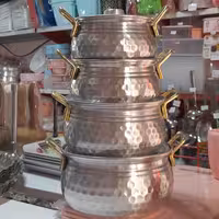 سرویس قابلمه  روحی چکشی 4 تایی در  ارزان پلاسکو خورشید شب 