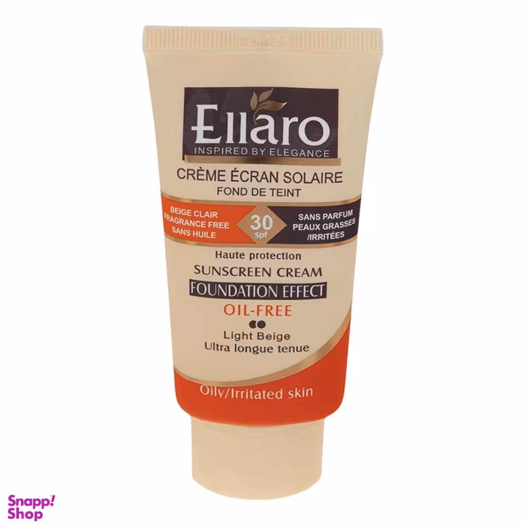 کرم ضد افتاب فاقد چربی الارو سری Foundation Effect Spf30 مدل High Protection رنگ بژ روشن حجم 40 میلی‌‌ لیتر