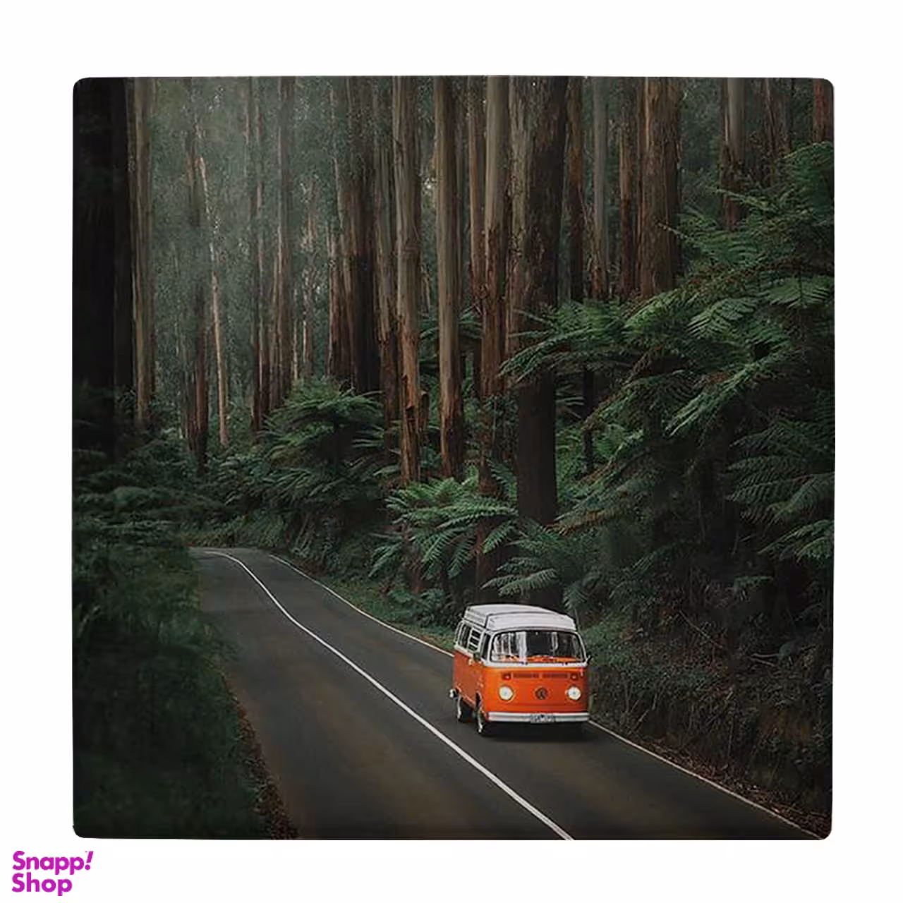 زیر لیوانی طرح فولکس واگن در جاده جنگلی کد 5925221_4575