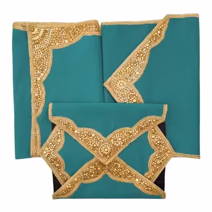 رومیزی 5 تیکه مخمل سنگ دوز رنگبندی متنوع