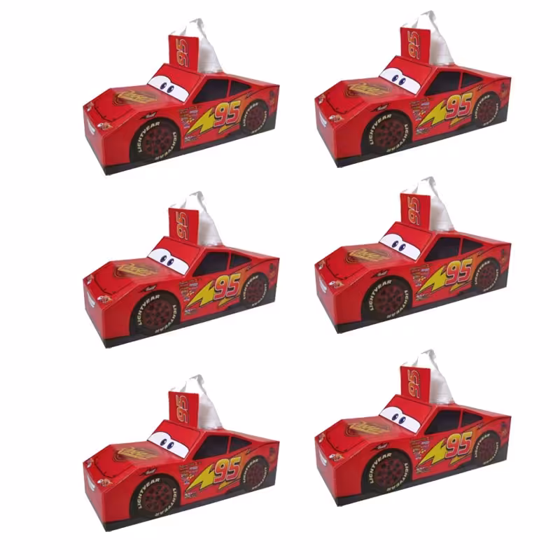 دستمال کاغذی طرح مکویین قرمز  مجموعه 6 عددی 