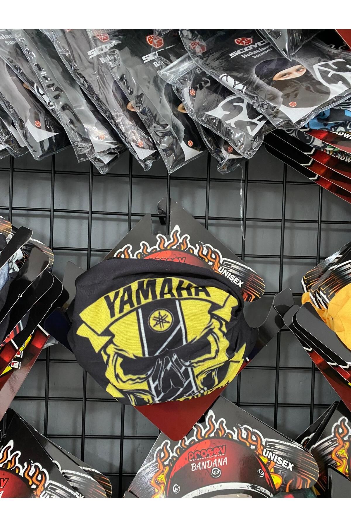 هدبند/دستمال سر موتورسیکلت زرد هدبند دستمال موتور سیکلت های Yamaha Bandana مشکی Baf پروسو Prosev