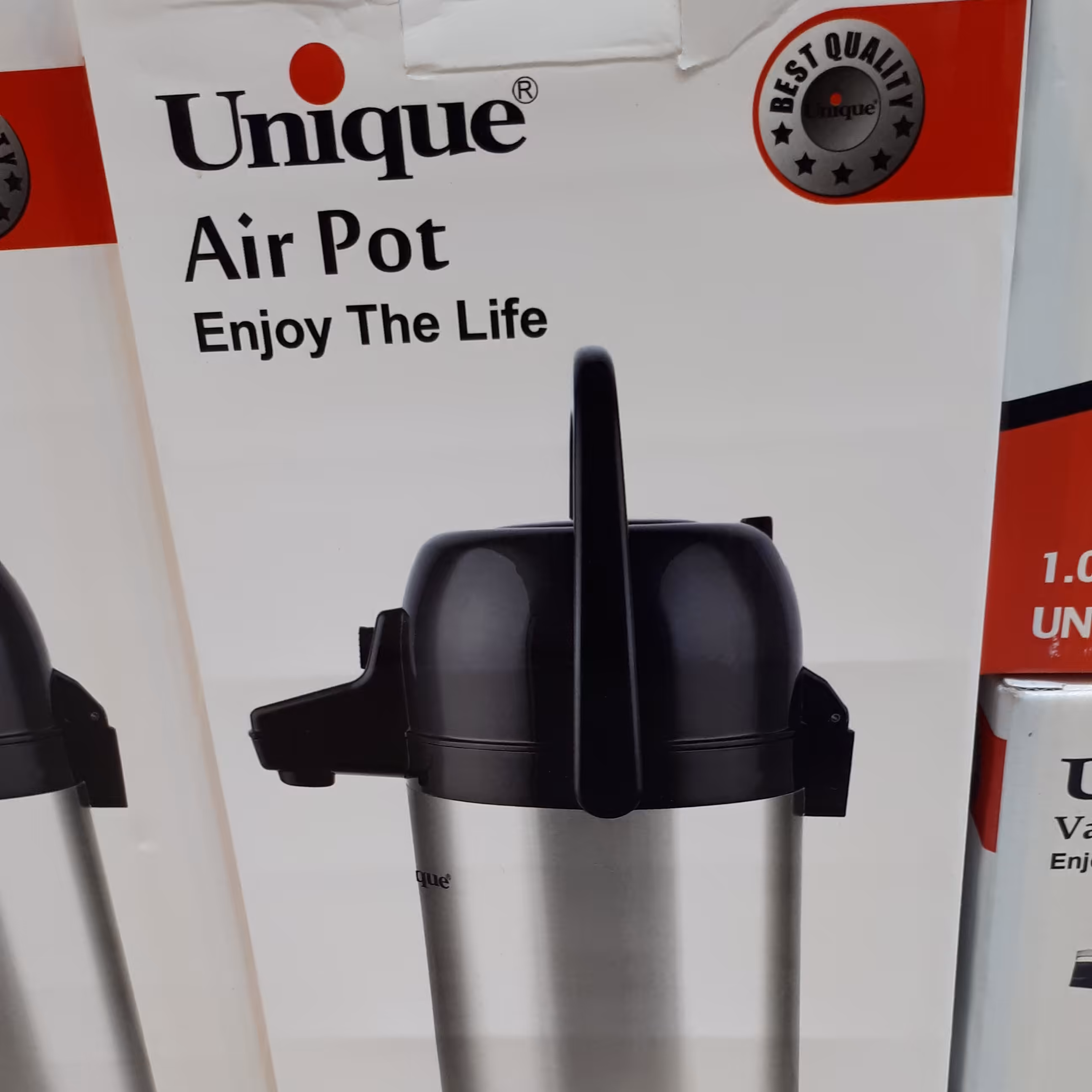 فلاکس 2.5لیتری بدنه استیل داخل شیشه پمپی مارک یونیک