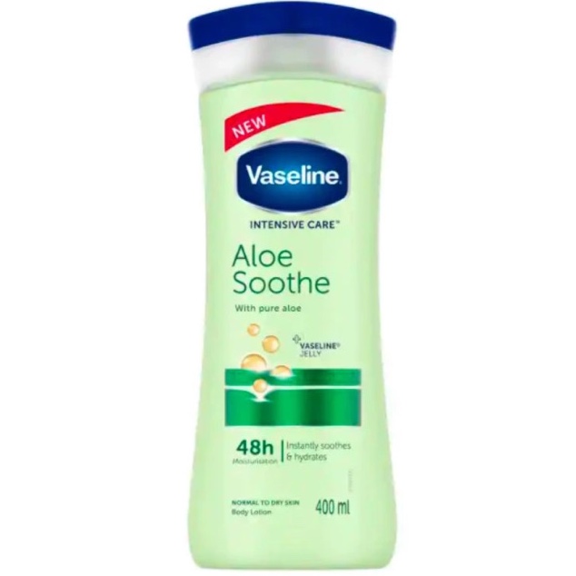 لوسیون بدن آرامش بخش و ضد التهاب مدل aloe soothe حجم 400 میل وازلین