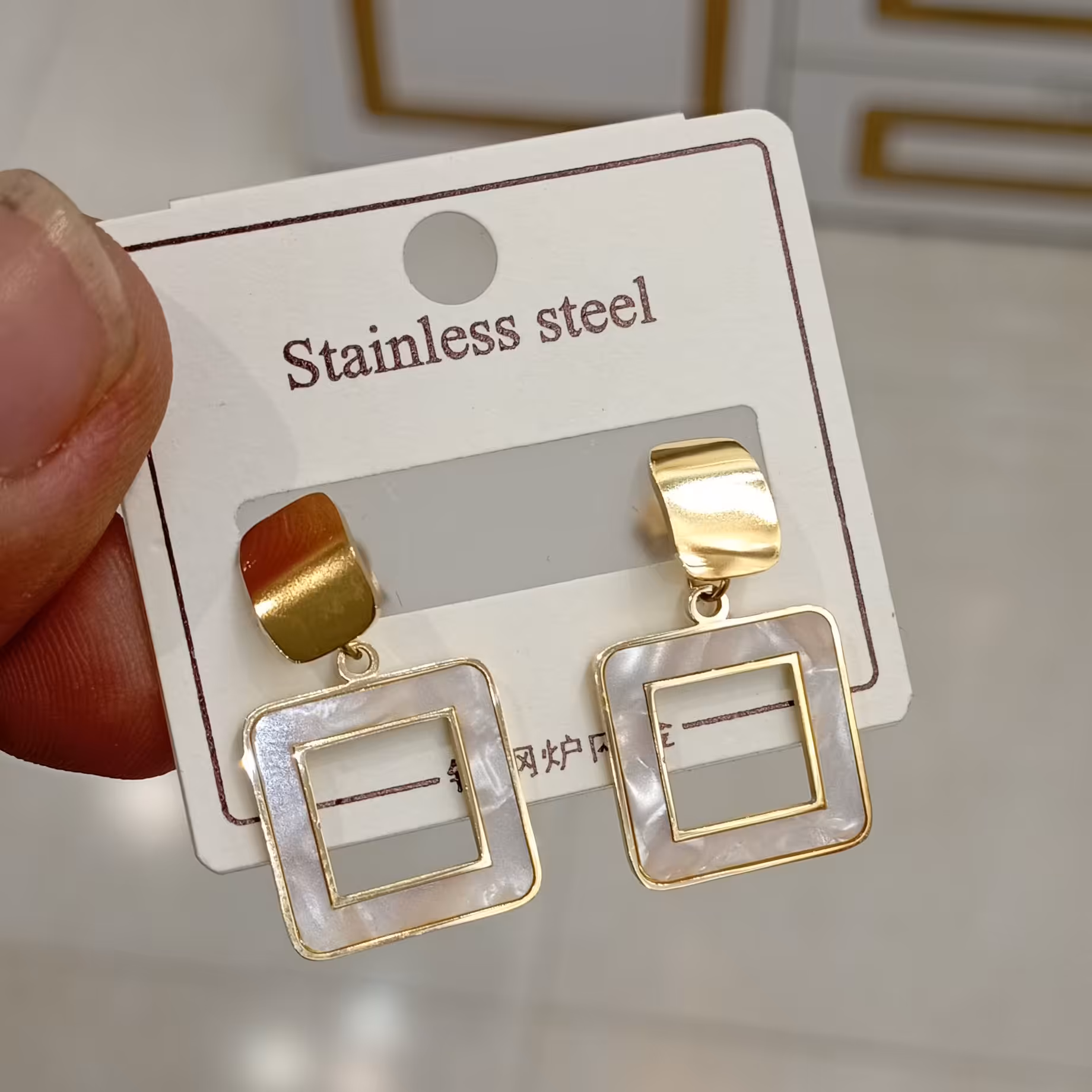 گوشواره استیل 316 رنگ ثابت و ضد حساسیت 