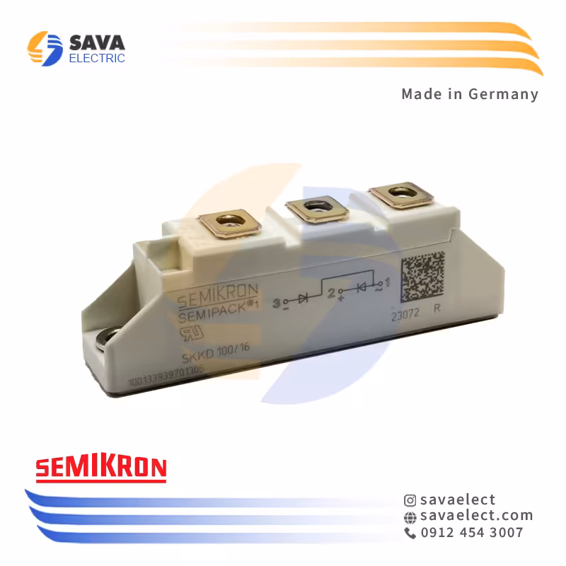 خرید دوبل دیود 100 آمپر 1800-800 ولت SKKD 100 سمیکرون آلمان | ساوا الکتریک