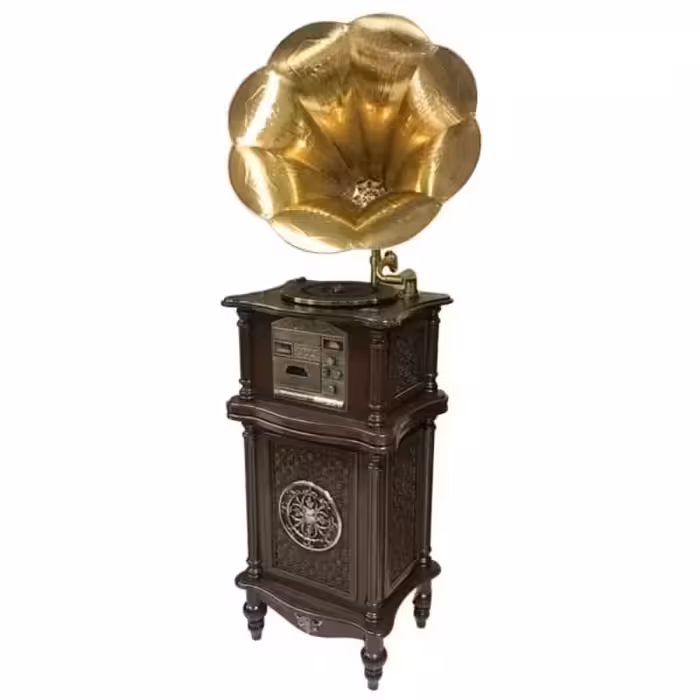 گرامافون ایستاده فول والتر مدل 658 رنگ قهوه ای شیپور فایبرگلاس