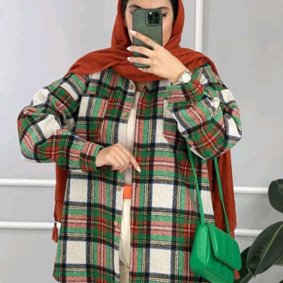 مانتو پشمی چهارخونه