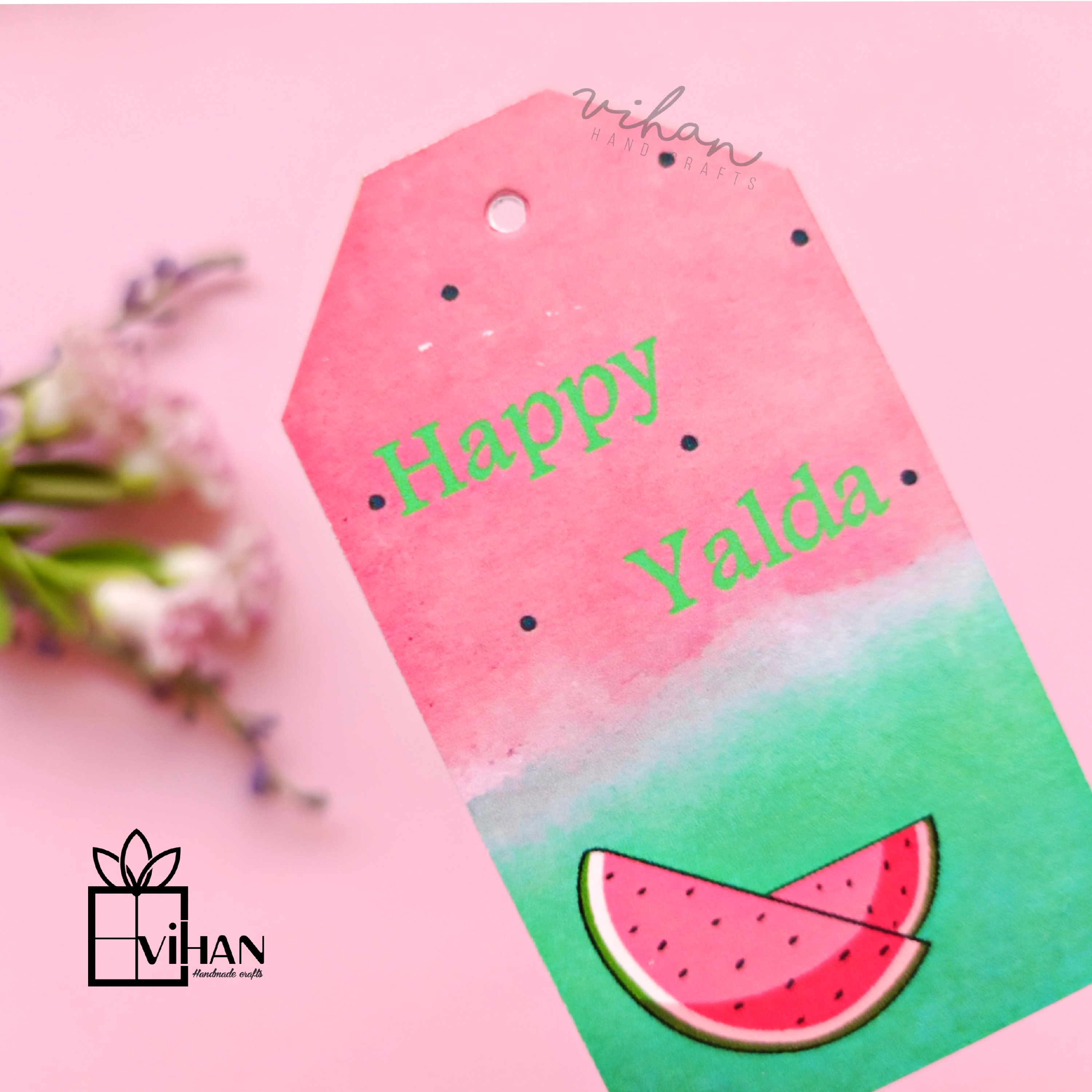 تگ مقوایی تزئینی پانچ شده بسته 10 تا ئی طرح یلدا ئی 6