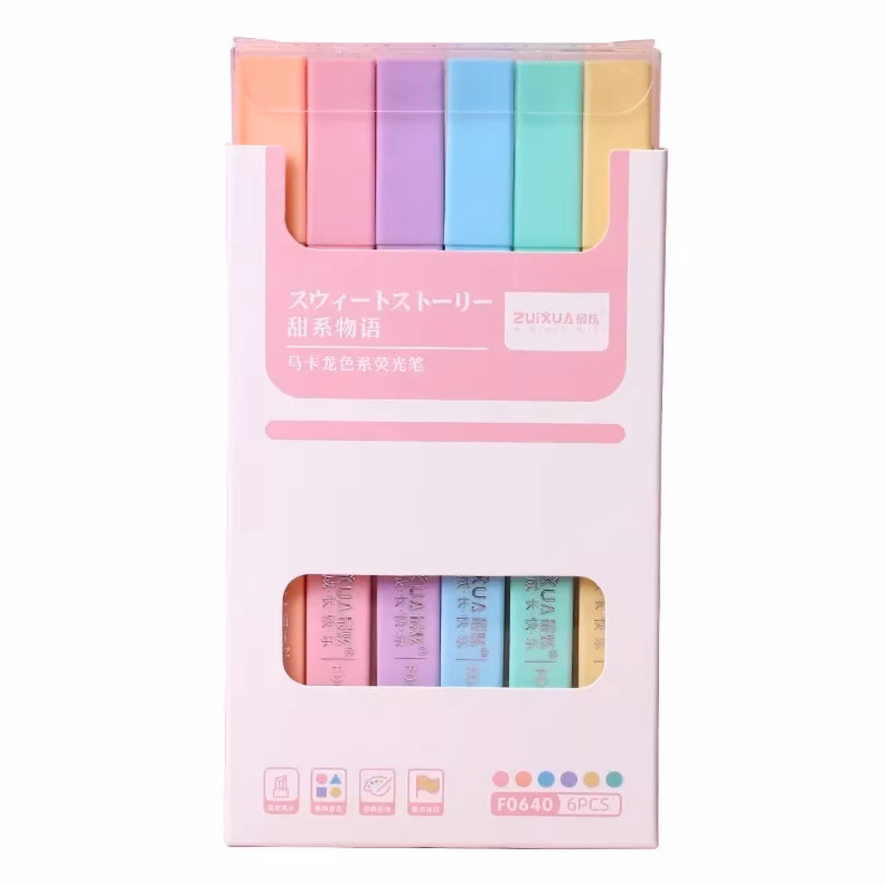 ماژیک علامت گذار ژیخوآ مدل پاستیلی بسته 6 عددی