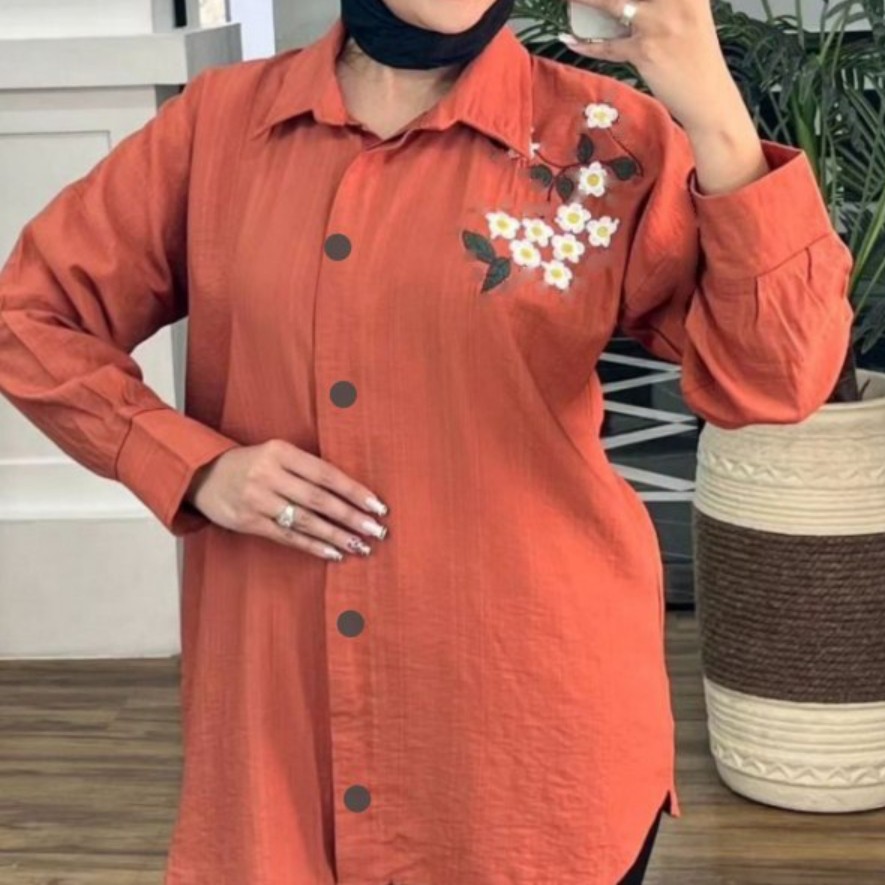تونیک مانتویی بابوس گلدوزی شده شکوفه
