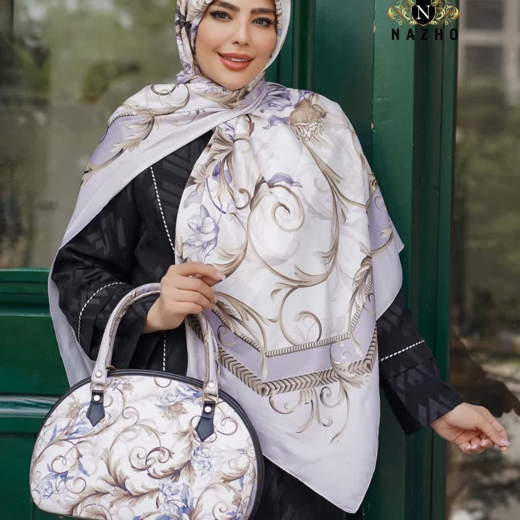 ست کیف و روسری مجلسی روشن