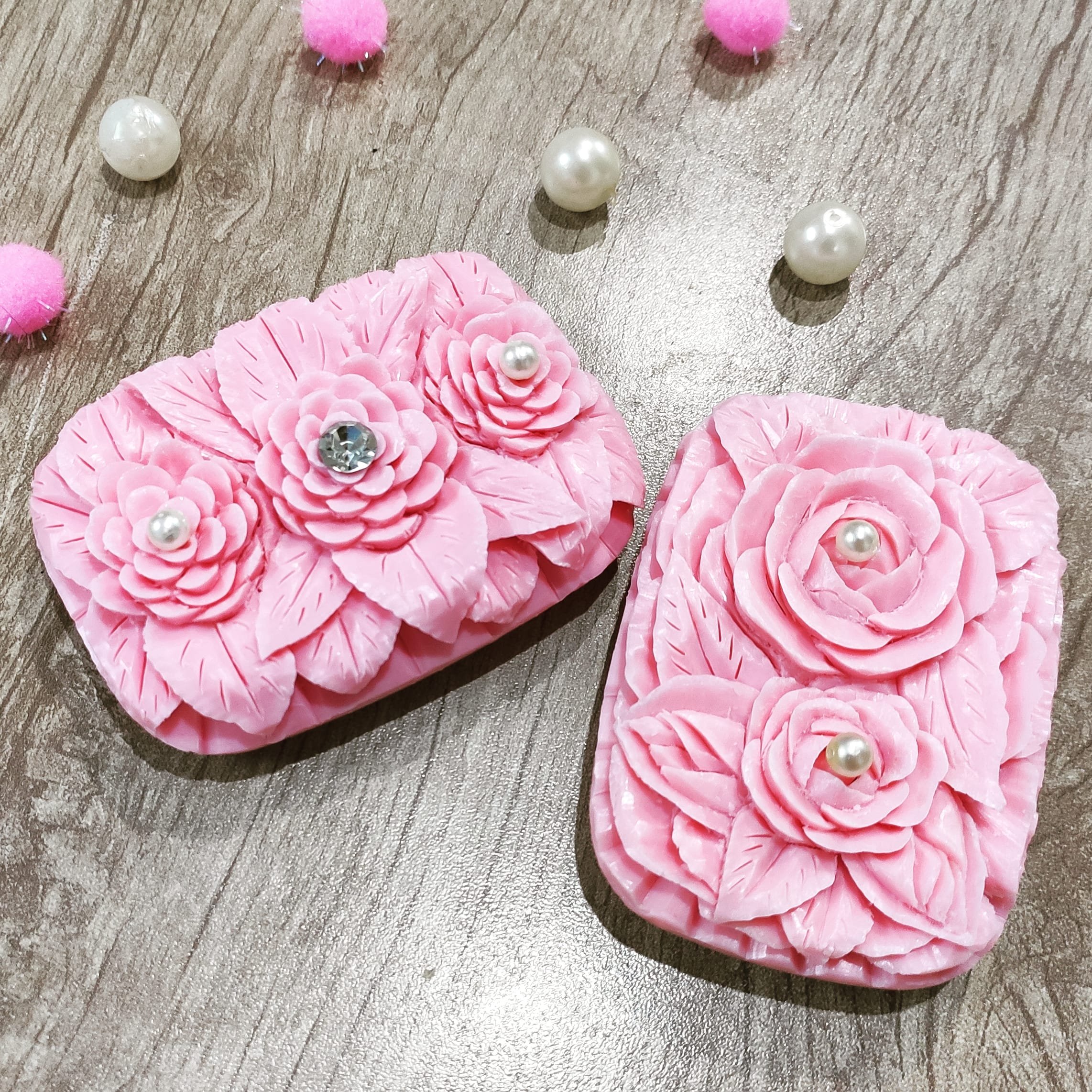 صابون تزیینی،تزیین صابون،حکاکی صابون مجموعه دو عددی