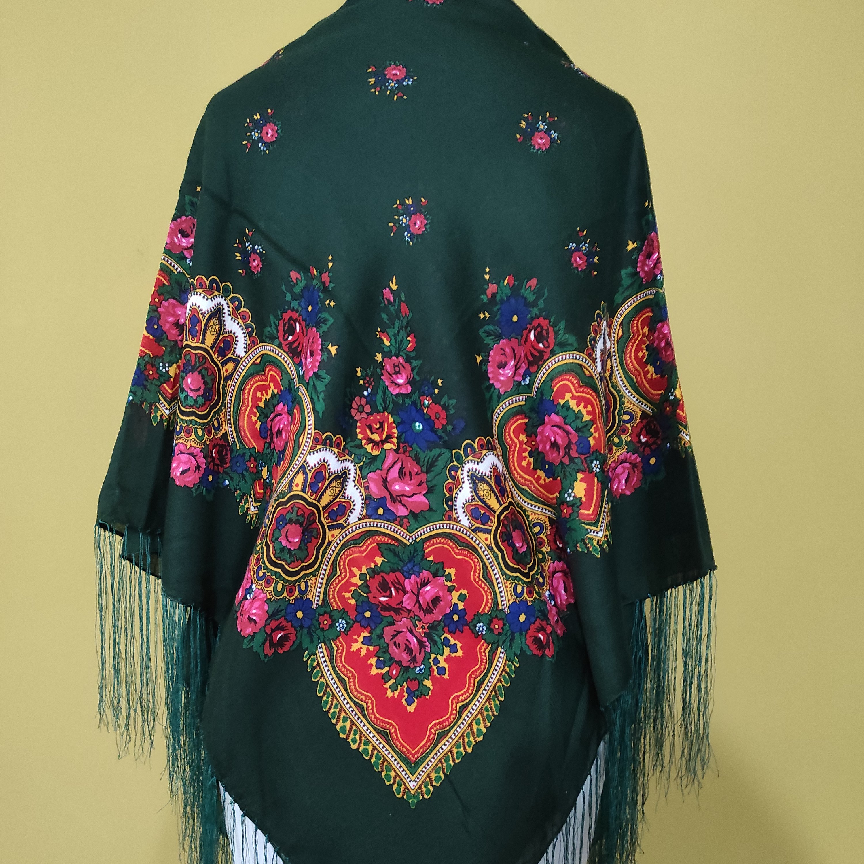 روسری ترکمن نخی تابستانه سبز