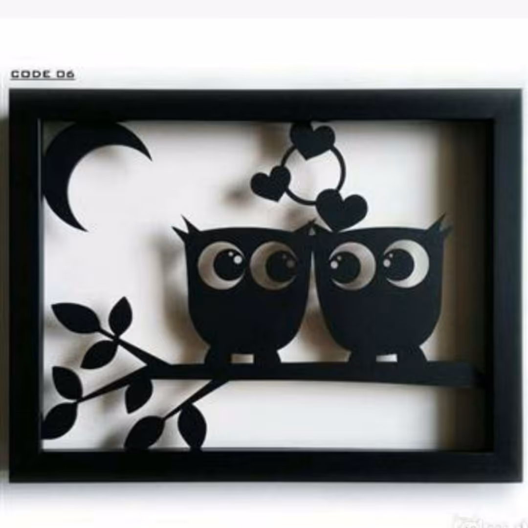 تابلو دکوری سایه طرح جغد کد8