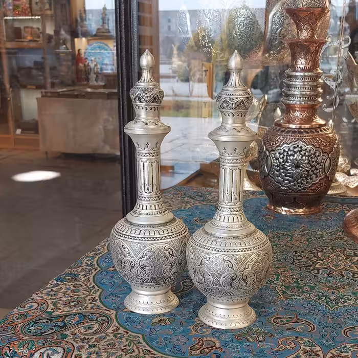 تنگ قلمزنی پتینه قلم لوتوس سیاه قلم اثر استاد ابوذر