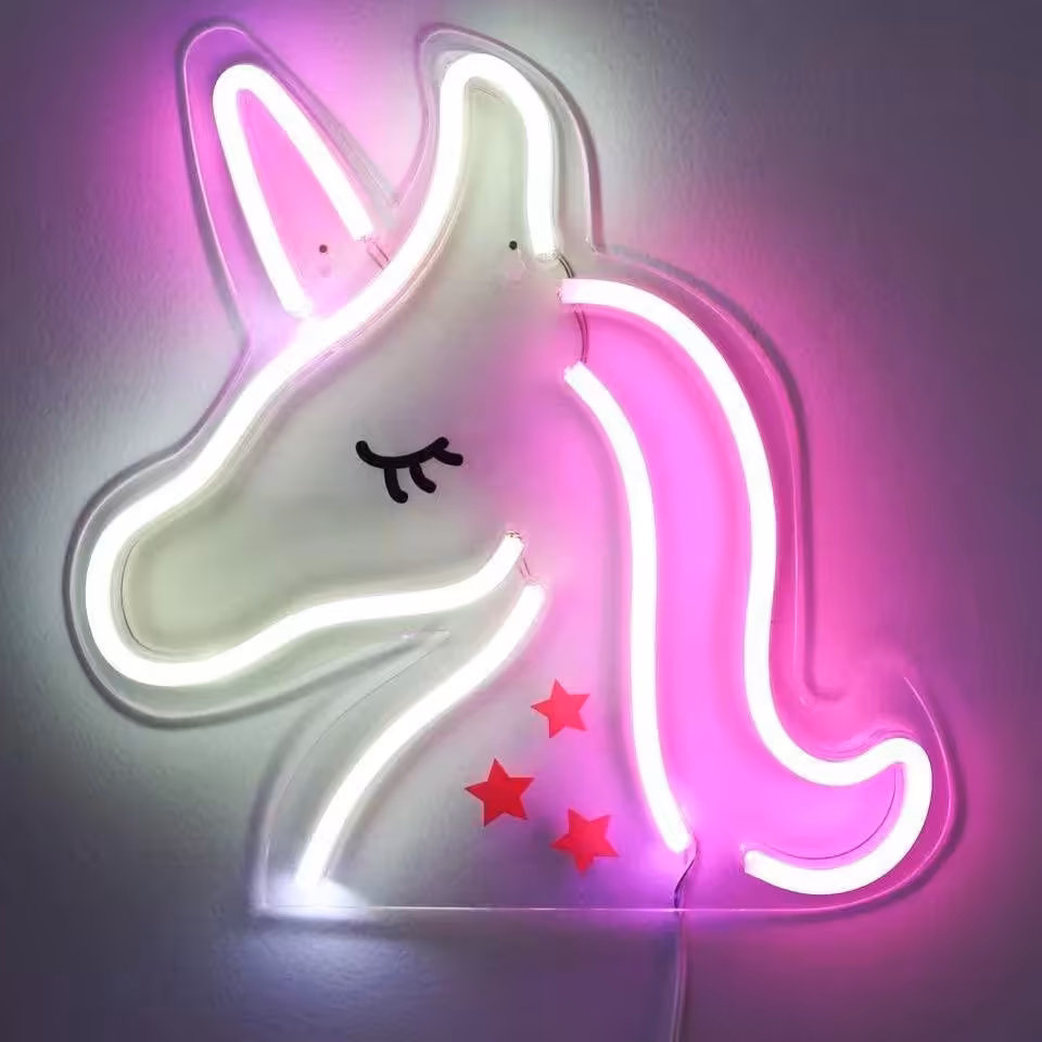 نئون اسب شاخدار 30 سانتیمتری  مخصوص اتاق کودک و مهدکودکها