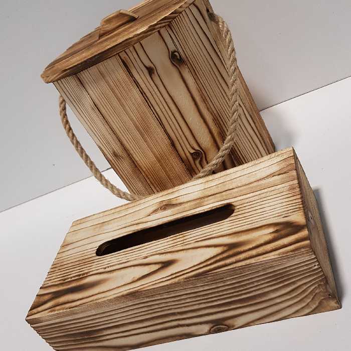 سطل و جادستمال کاغذی چوبی 200 برگ(خرید مستقیم از تولید کننده)