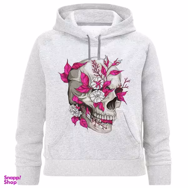 هودی پسرانه مدل جمجمه گل A248