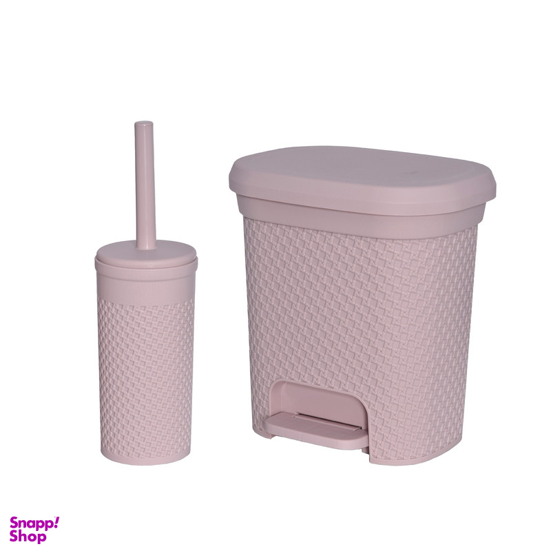 ست سطل زباله و فرچه لیمون طرح بافت کد 2147
