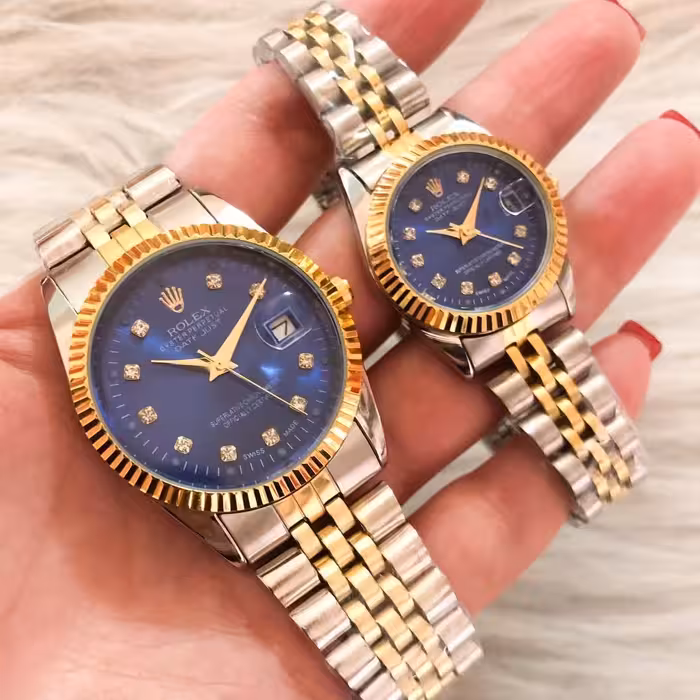 ست ساعت رولکس صفحه آبی / صفحه فلزی و رنگ ثابت