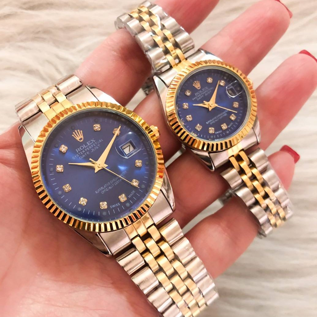 ست ساعت رولکس صفحه آبی / صفحه فلزی و رنگ ثابت