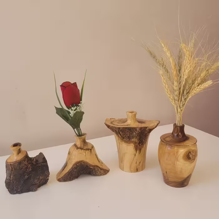 ست گلدان چوب 4 تایی فقط 260 تومن کد 7