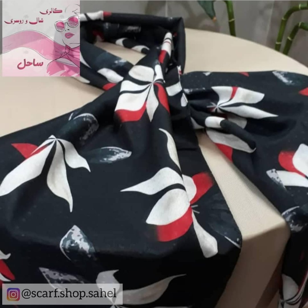 شال نخی نگینی زمینه مشکی