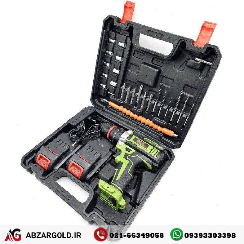 مجموعه دریل شارژی چکشی 36 ولت باس مدل Bs36v
