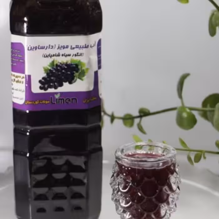 اب مویز آب طبیعی مویز (انگور سیاه شامپاین) سرشار از آهن، انرژی بخش، حفظ ساختار استخوان، بهبود گردش خون در بدن (پس کرایه)