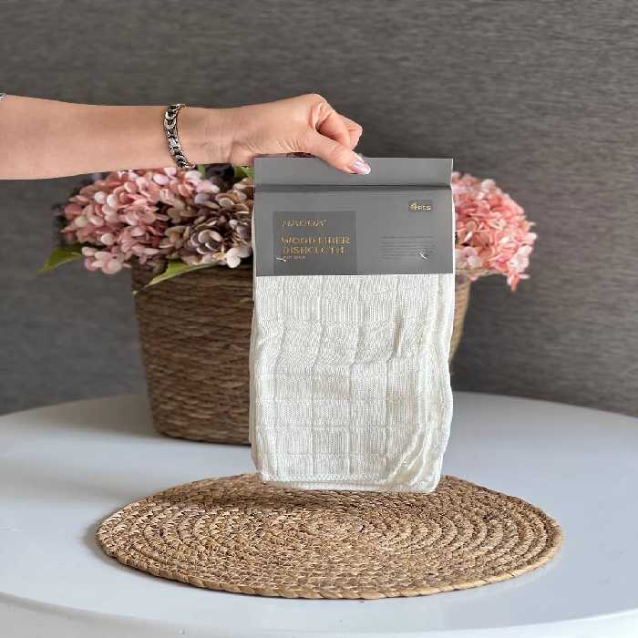 دستمال 4 عددی الیاف چوبی هائودا HAODA کد 4294