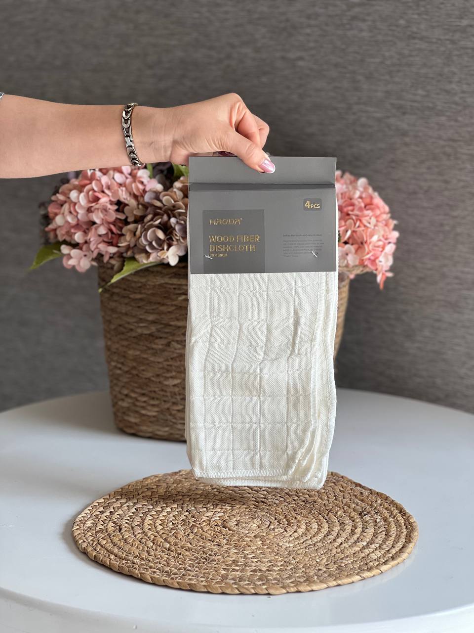 دستمال 4 عددی الیاف چوبی هائودا HAODA کد 4294