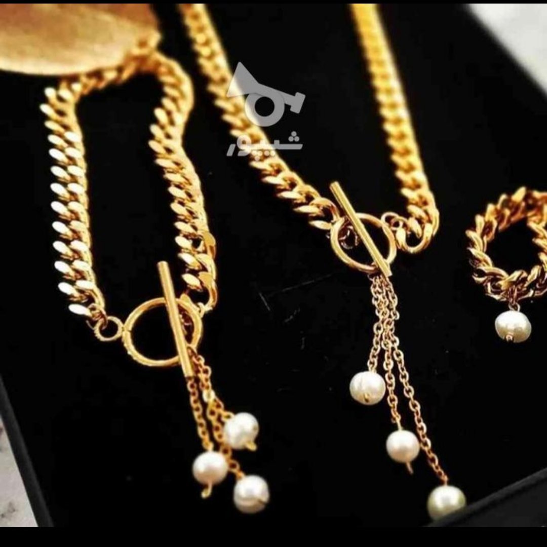 نیم ست کارتیر و مروارید قفل تی