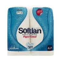 دستمال حوله ای کاغذی سافتلن مدل Blue بسته 4 عددی | فروشگاه اینترنتی تاتا کالا