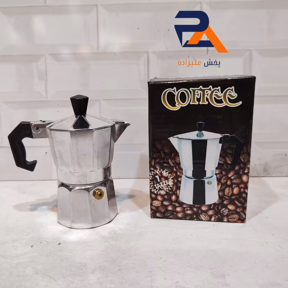 قهوه جوش موکاپات  1کاپ اسپرسوساز روگازی  جنس الومینیوم دسته نسوز