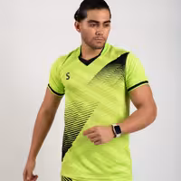 پیراهن شورت مدل تورنادو سبز فسفری/مشکی کد 2230 سینا اسپرت