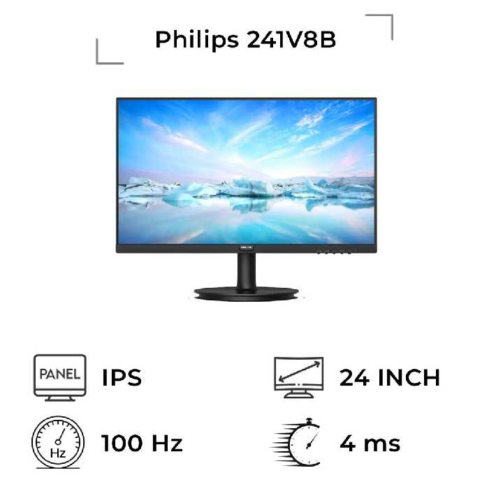 مانیتور فیلیپس مدل 241V8B سایز 24 اینچ