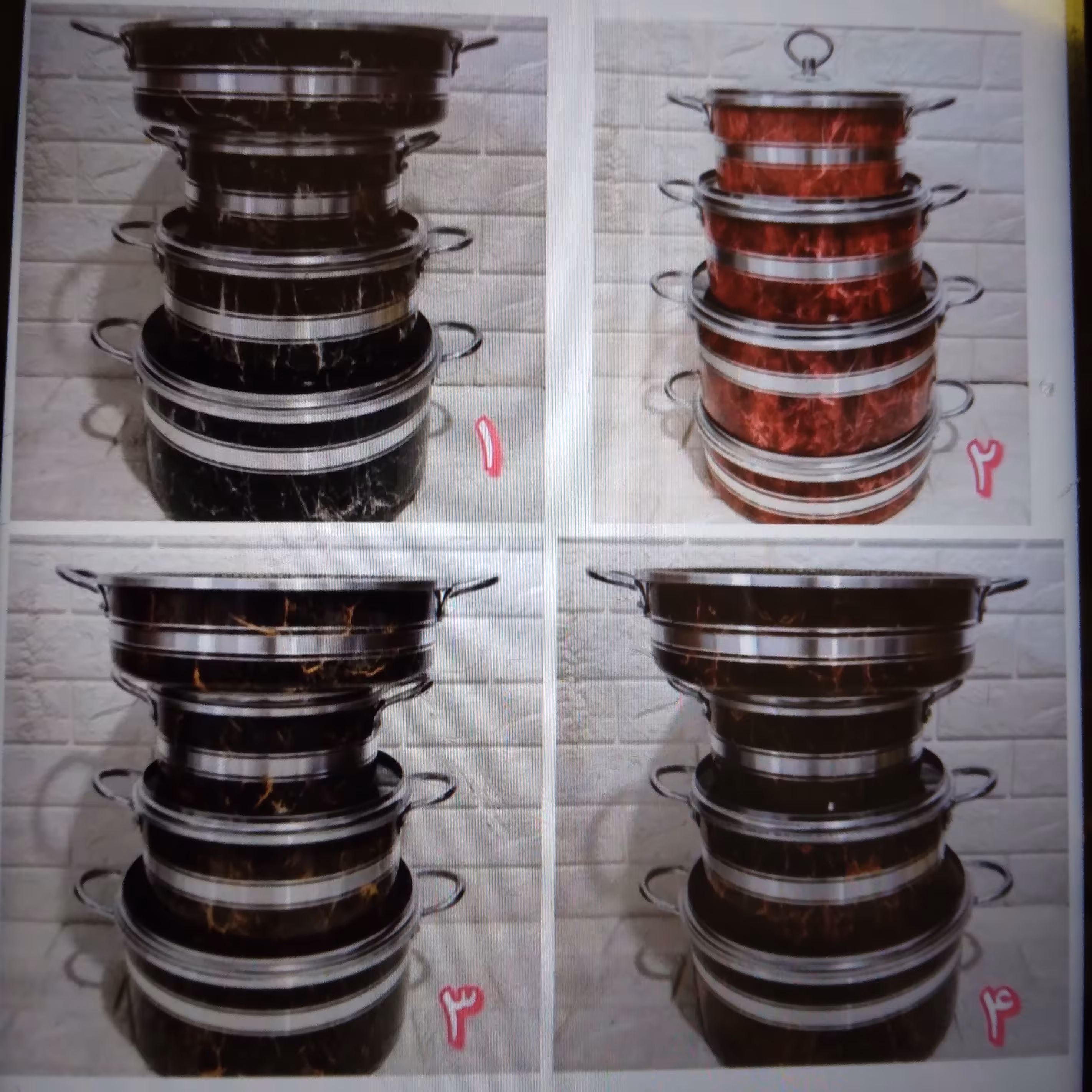 سرویس قابلمه گرانیتی طرح سنگی 7پارچه لب پیچ مارک ظرفام 