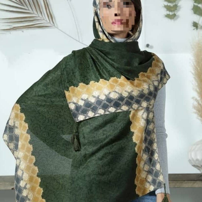 شال بلفی منگوله دار پاییزه ایستایی روی سر عالی کیفیت عالی ابعاد 75×200