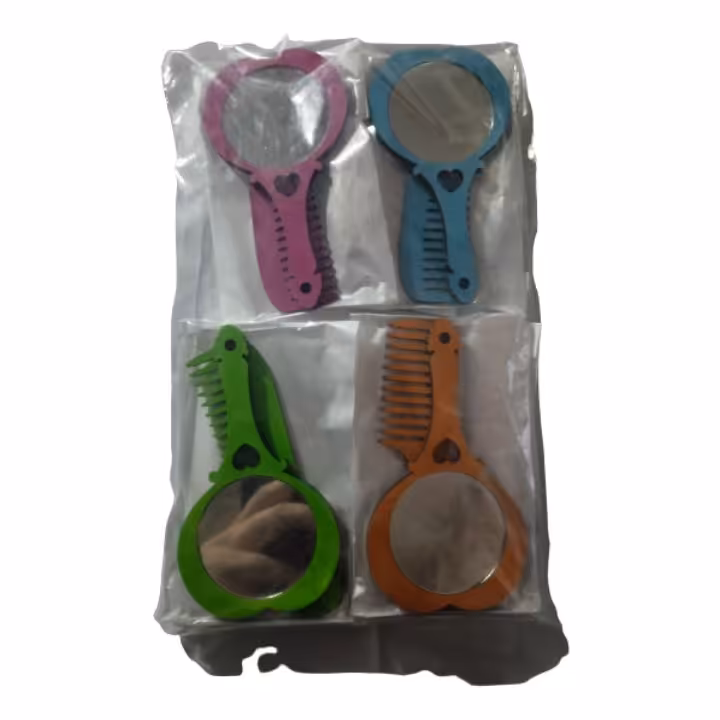 آیینه و شانه چوبی رنگی  یک عددی