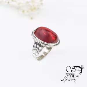 انگشتر نقره مردانه با سنگ یاقوت سرخ کد 6494