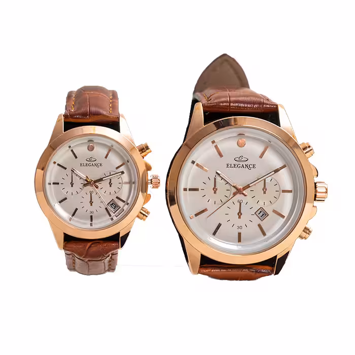 ست ساعت ELEGANCE زرگلد صفحه سفید مدل Unix