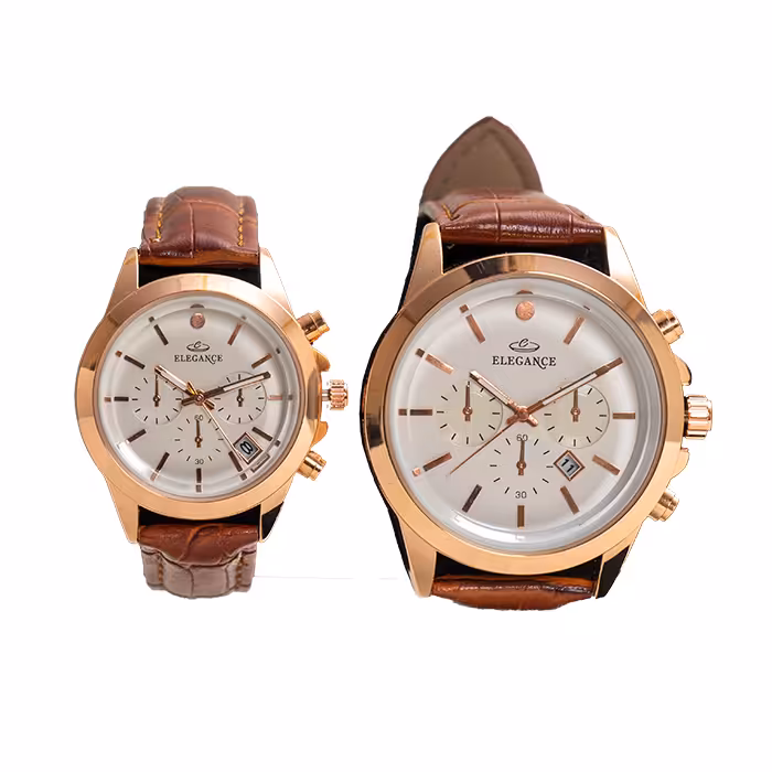 ست ساعت ELEGANCE زرگلد صفحه سفید مدل Unix