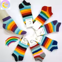جوراب مچی طرح رنگین کمان