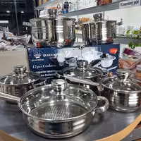 سرویس قابلمه استیل 12پارچه کویین رویال مدل QR_8878 با ارسال رایگان