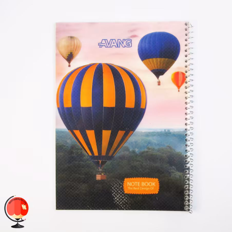 دفتر زبان سیمی سه خط 50 برگ طرح بالون آونگ