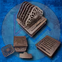 زیر لیوانی چوبی مدل اسلیمی