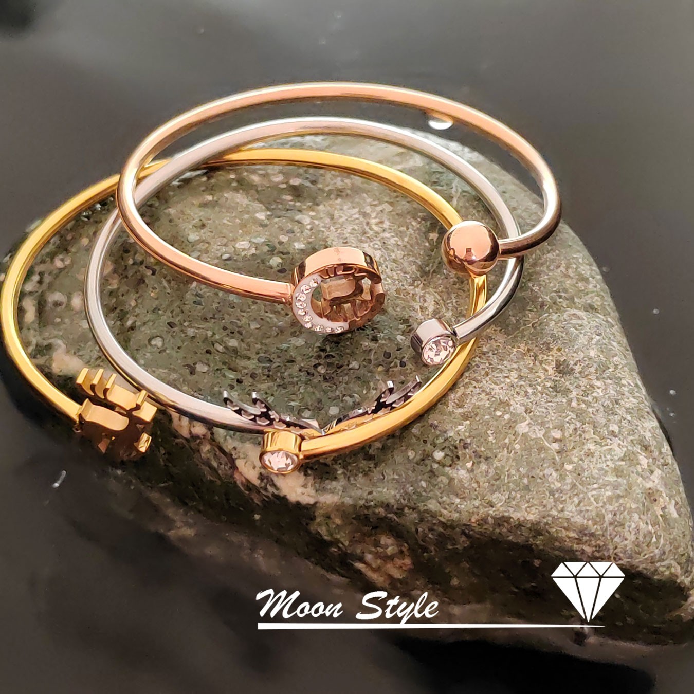 دستبند سه رج استیل سه رنگ، رنگ ثابت 