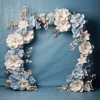 بک دراپ عکاسی با گل آبی | گرافیک با طعم تربچه